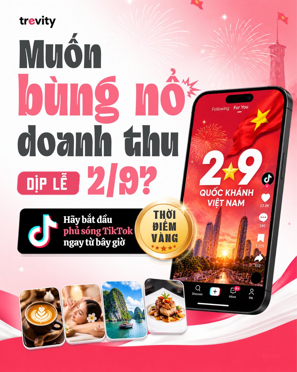 Nop1ay's tweet photo. Đón đầu 2/9 với chiến lược booking TikToker từ giữa tháng 8. Video review cần 3–7 ngày để tiếp cận đúng khách hàng, giúp nhà hàng, quán cafe, spa tối ưu ngân sách và bứt phá doanh thu. https://t.co/RJnKmEccy0
