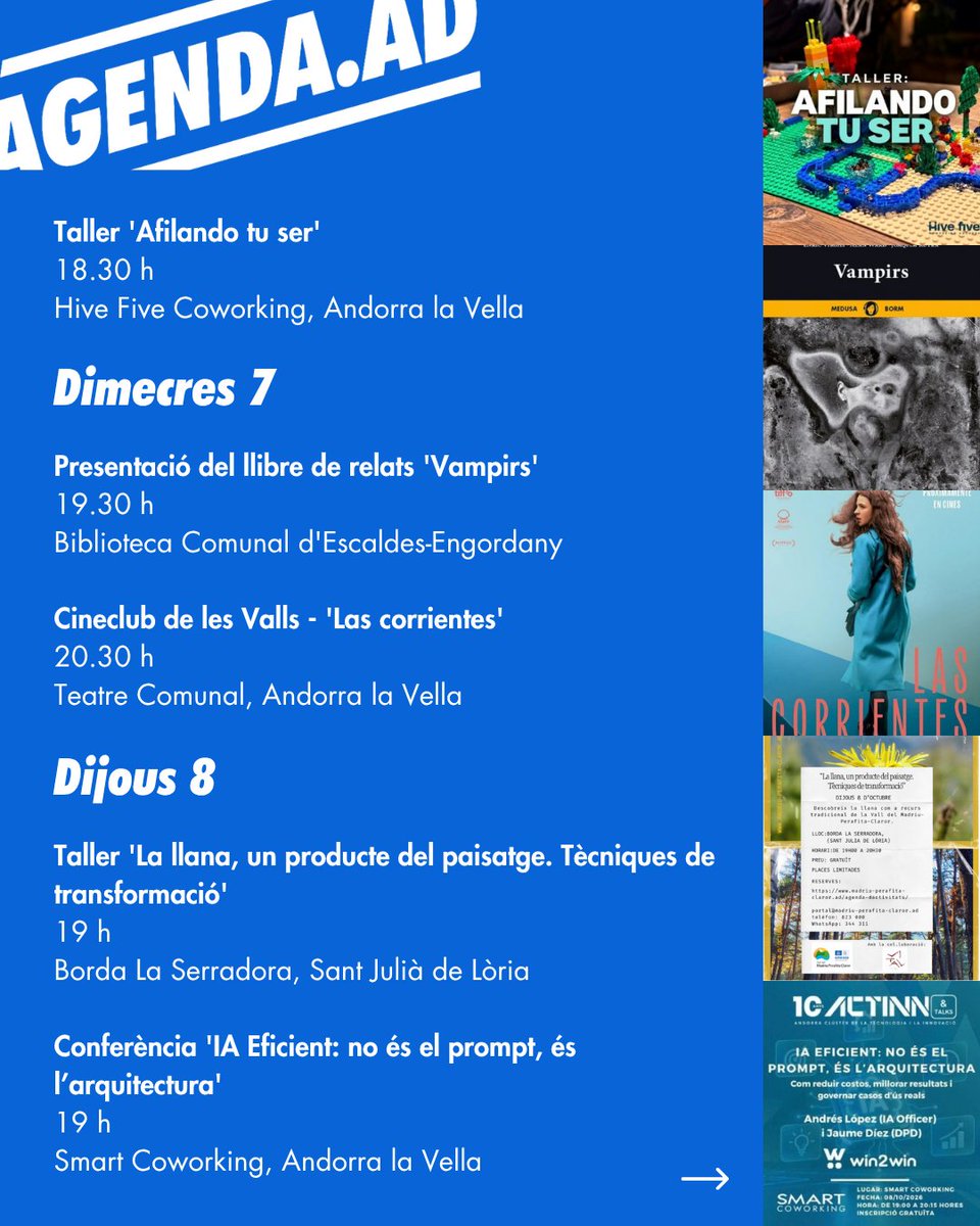 AgendaAD's tweet photo. 🤔 Què fem aquesta setmana? https://t.co/8lntqk5Eyh