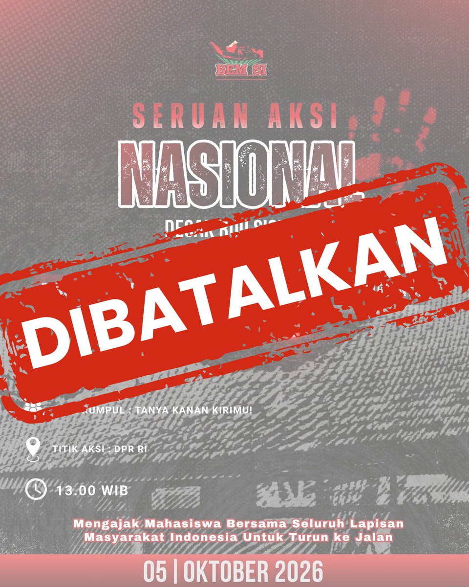 erna_kianti2's tweet photo. Dialog lebih dipilih, aksi massa BEM SI di DPR dibatalkan biar bisa fokus di forum audiensi terbuka #BEMSI aksi BEM SI batal waspada provokasi https://t.co/pysMMdxvij