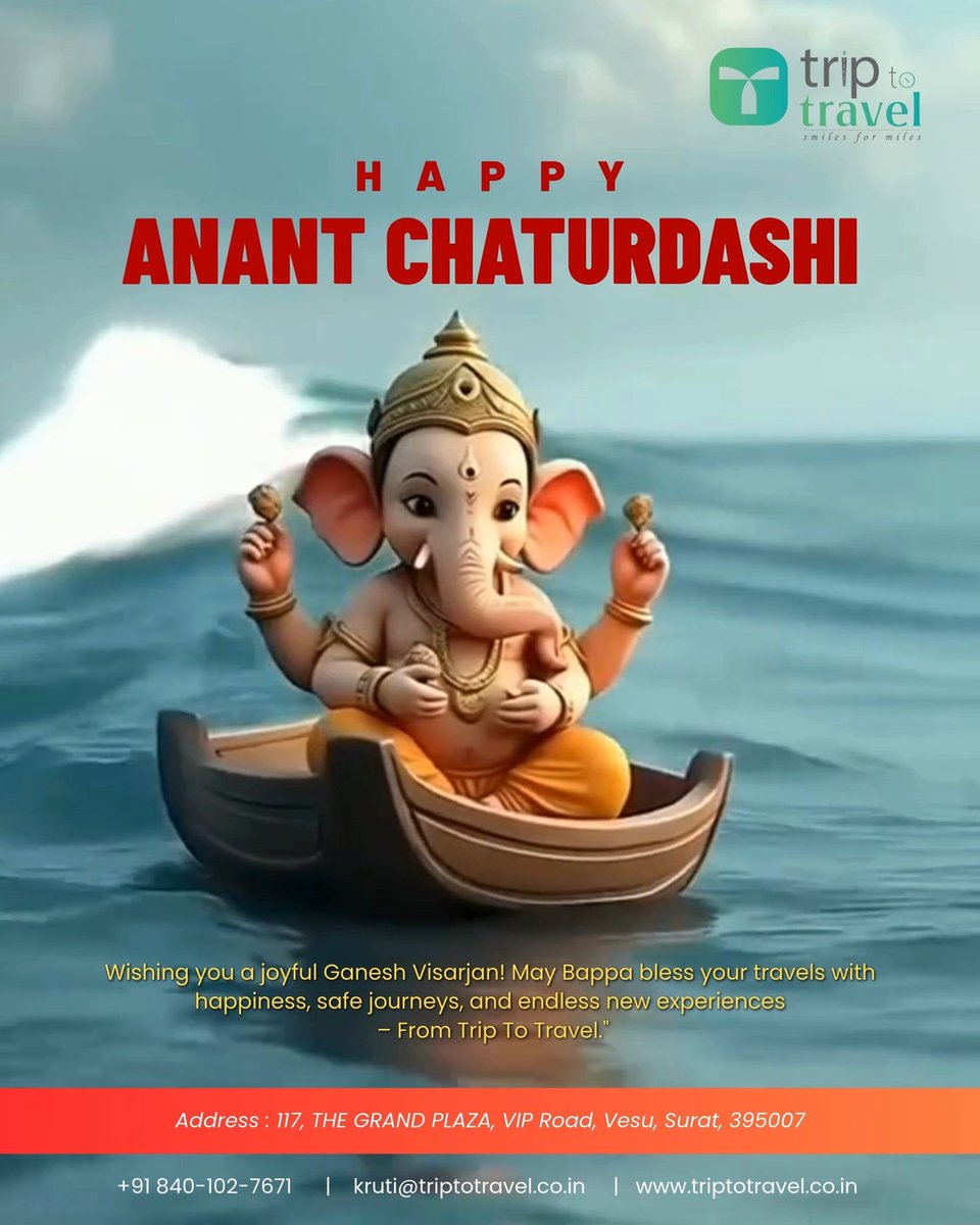 saraarbd's tweet photo. Like Bappa’s promise to return, every journey leaves memories that stay in our hearts. This Anant Chaturdashi, may Lord Ganesha bless you with happiness, safe travels, and new adventures. Celebrate faith, travel, and life. https://t.co/qSuXoQVhYT