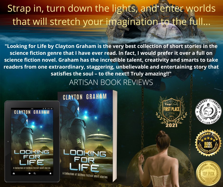 CGrahamSciFi's tweet photo. Highly Awarded Science Fiction: 
Spread your wings. Explore your universe. 
https://t.co/S1MYj2bU9G
★★★★★ “Looking for Life is a spine-tingling, thrilling compilation of stories you mustn’t miss." Also on KU. #scifi #ian1 #mustread #readers #SFF #kindle #Booksky #SciFiBooks https://t.co/N8R6N3PDrU