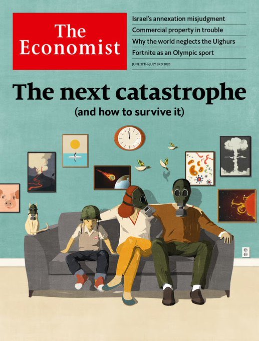 lambdabeta2025's tweet photo. ‼️This cover page of “The Economist” gives you gists of what’s being loaded for five years till 2032. 
1. Cattle disease
2. Volcanic eruptions (happening)
3. High temperatures 
4. Asteroid striking earth (will kill most)
5. Virus (loading)
6. Nuclear wars
7. Solar flares https://t.co/aa7bQjyCi2