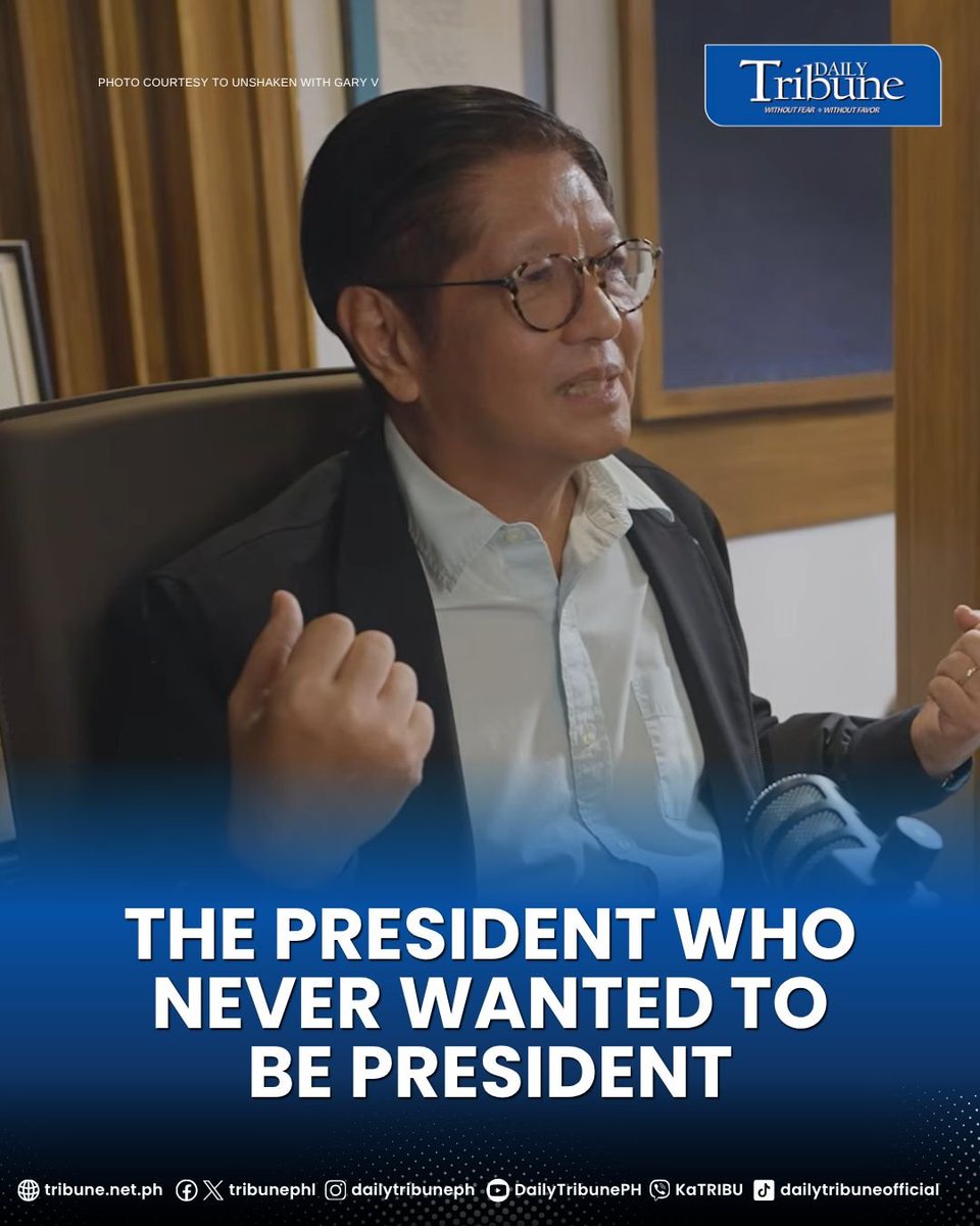 tribunephl's tweet photo. He never wanted the presidency.

That may be the most revealing thing Ferdinand Marcos Jr. told Gary Valenciano.

Before politics, there was the rain: a schoolboy from La Salle running to an empty lot to play with friends. There was music, science fiction, machines taken apart simply to see how they worked.

Then came 1986.

The palace was gone. Hawaii was the new reality. Washing dishes, doing laundry, buying groceries -- ordinary things became lessons in starting over.

There are no good old days, Marcos said. Time moves in one direction.

Perhaps that is what Unshaken, Gary V.’s conversation with him, ultimately revealed: not a different president, but the complicated distance between the man we see and the life that made him. | JM

#DailyTribune