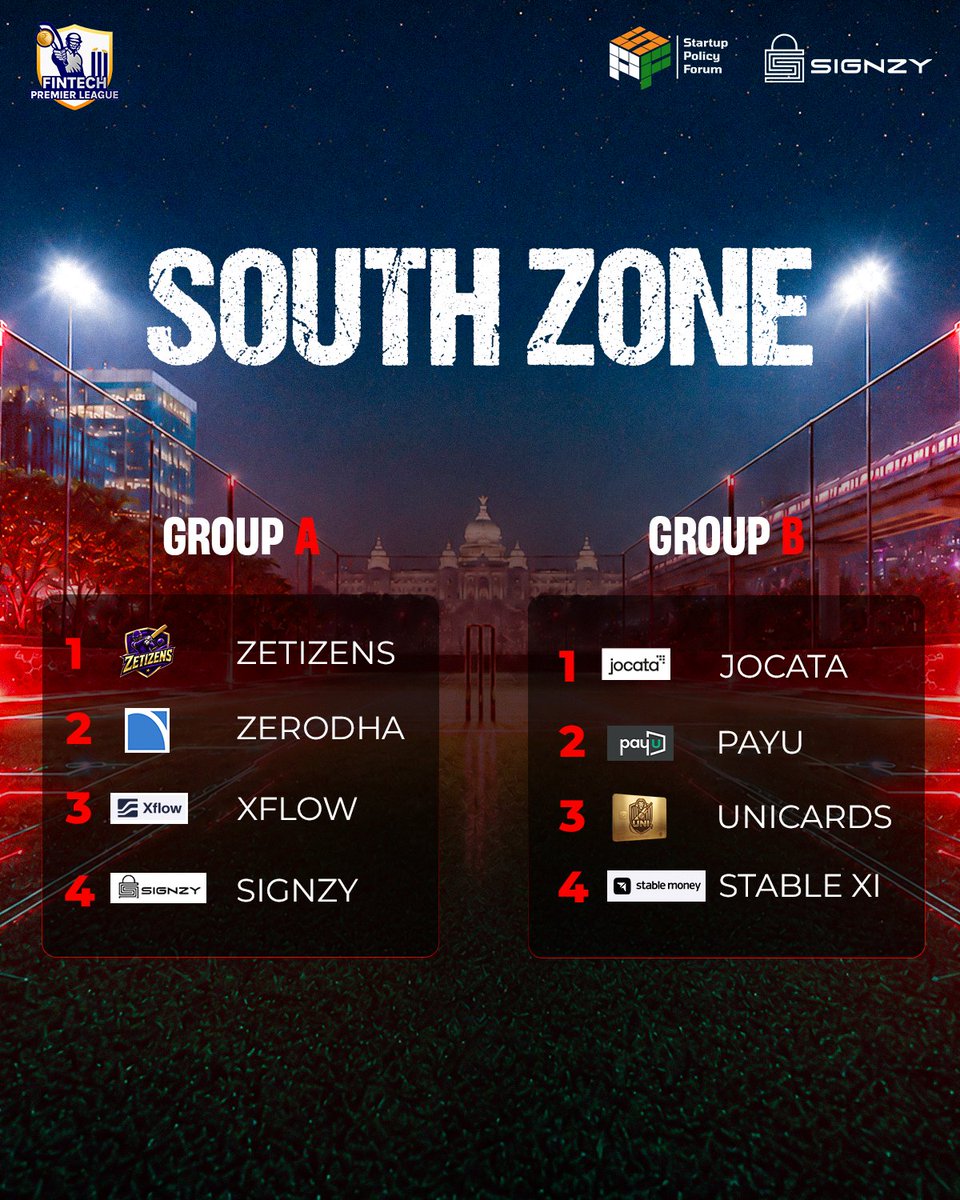 FintechOnPitch's tweet photo. The South gets its game plan 👀
Fixtures are revealed, matchups are set, and the stage is ready ⏩
Let the battle begin 💪

@SPF_India @TeamSignzy https://t.co/zQDmsVyTXE