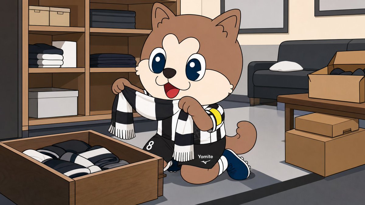 shibit428's tweet photo. クラブハウスの引き出しをせいりしてたら

去年のマフラーが出てきたよ〜🧣

たたんでそっと戻しておいたんだ

つかう日がたのしみだね！

#SHIBUYACITYFC #マフラー https://t.co/hzisMPHmd8