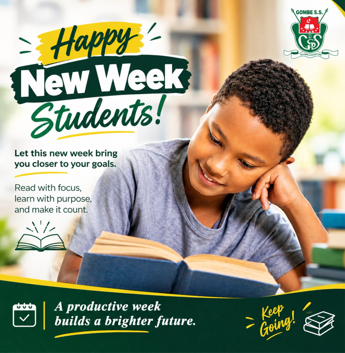 followgombess's tweet photo. Happy New Week, Students! Stay focused, learn with purpose, and keep pushing toward your goals!
#GombeSS #HappyNewWeek #KeepGoing https://t.co/dKqdMp5DC6
