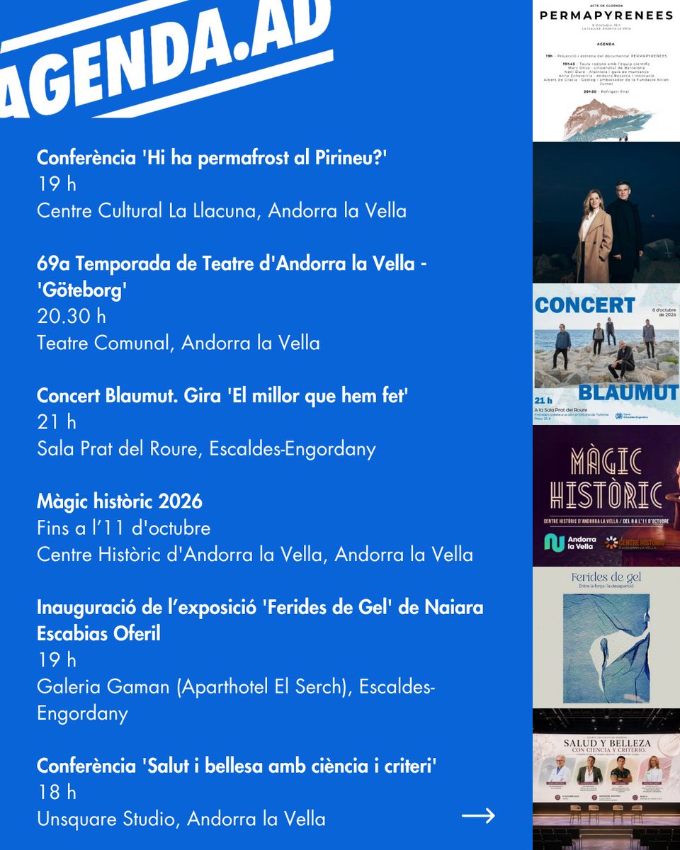 AgendaAD's tweet photo. 🤔 Què fem aquesta setmana? https://t.co/8lntqk5Eyh