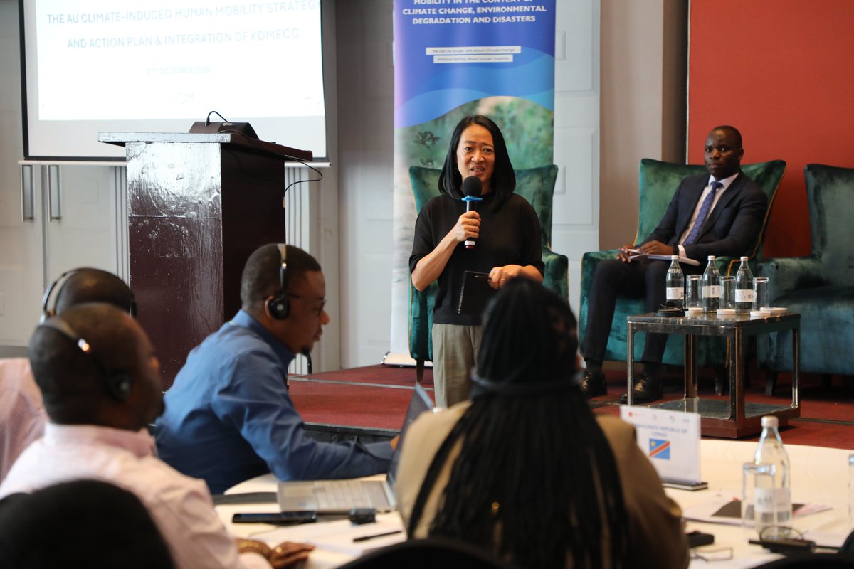 IOM_EHSA's tweet photo. Africa will not be defined by climate vulnerability, but by climate leadership, resilience and a shared commitment to protect people on the move.   

The @_AfricanUnion is advancing the integration of #KDMECC into its Climate Mobility Strategy and Action Plan. https://t.co/dg0PqBTQsP