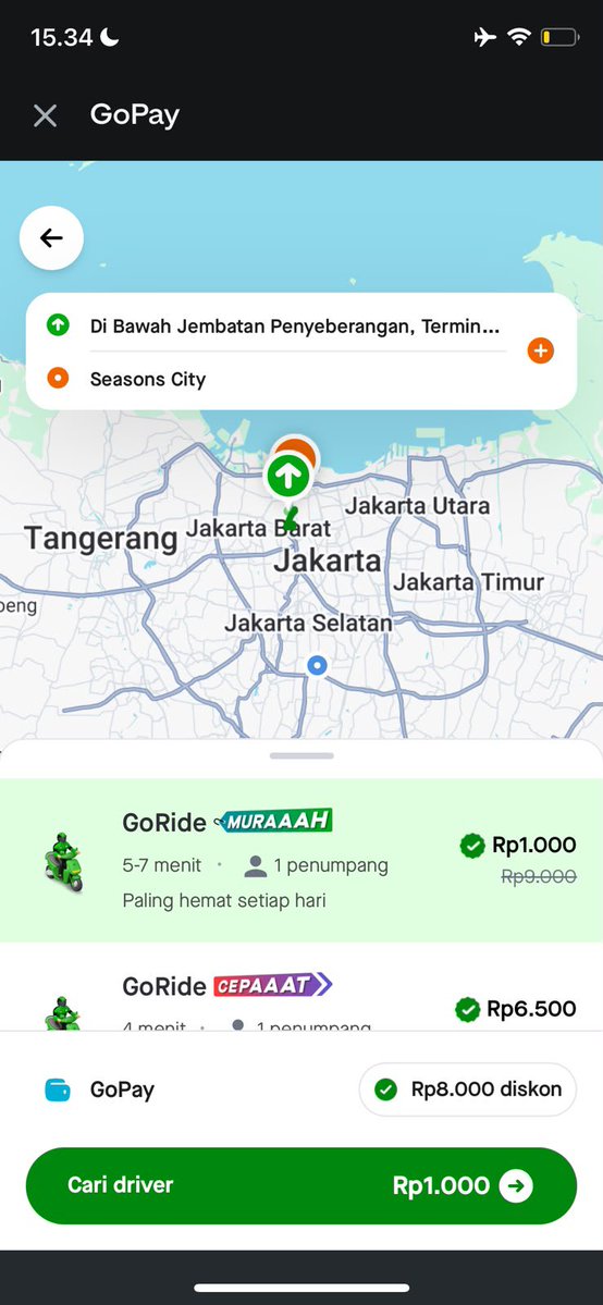 sarasefeira's tweet photo. sekarang naik gojek jadi makin murah meriah guys, soalnya Gojek Mulai 1000 DiGoPay kalau pesen di aplikasi gopay cuma seribu doang https://t.co/hI5V92j4Kp