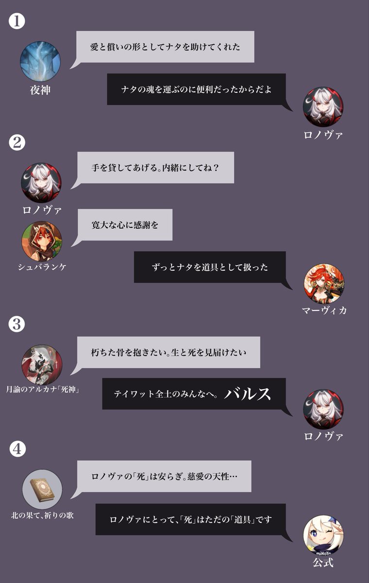 ui6458358016635's tweet photo. 個人的にうーん…と思ったロノヴァの描写は四つかな｡色んな人の意見を聞いて､私自身もたくさん考えたけど､｢理解はできるが納得はできない｣と感じる部分が多い｡それがいくつか重なって､一つの不満になってる https://t.co/zEuu2lXETW
