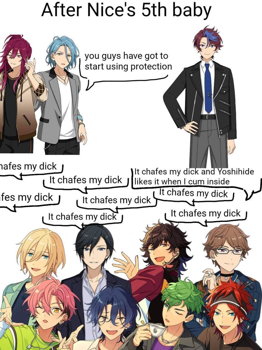 Formal_Rooster's tweet photo. Nozomi and HiMERU also fuck Nice but they're all bottoms so there's no risk of pregnancy https://t.co/oBFC6TJ2cX