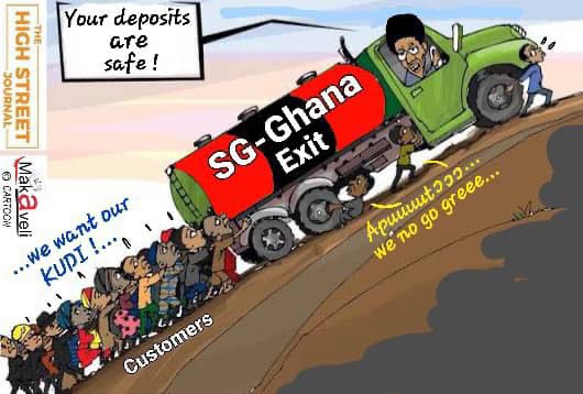 TheHighStreetJ's tweet photo. Ghana Chronicles by Makaveli the cartoonist 

—SG-Ghana Exit: Customers Have Nothing to Fear as Deposits Are Safe – Finance Lecturer Assures, ETC.

#THSJ #Business  #Evonomy #Ghana https://t.co/06rUAUm1g1