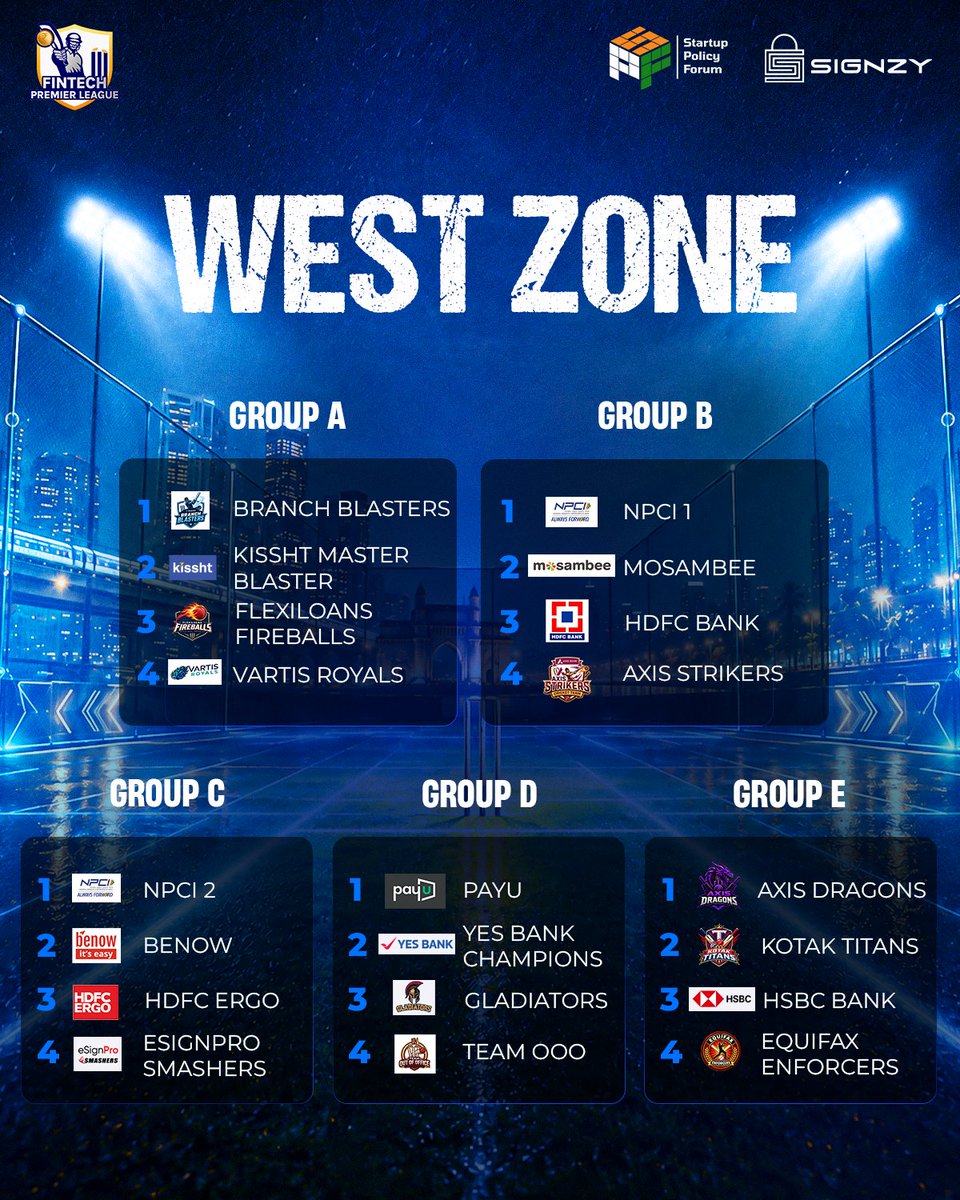 FintechOnPitch's tweet photo. The West is ready to roll 🏏

The fixtures are out! 📆 

Now the countdown to game time begins ⏳

@SPF_India @TeamSignzy https://t.co/O28qyZQ16C