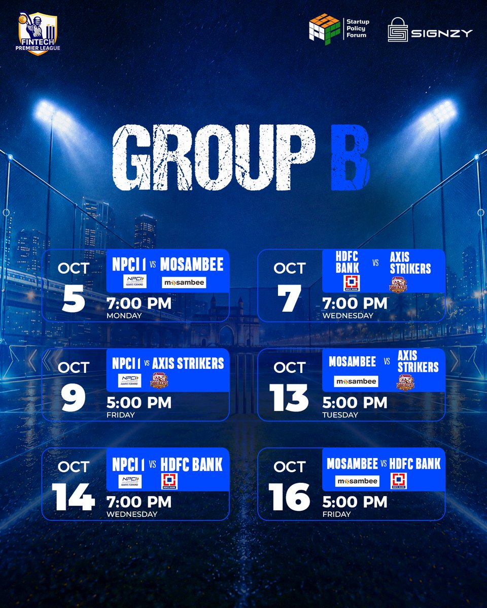 FintechOnPitch's tweet photo. The West is ready to roll 🏏

The fixtures are out! 📆 

Now the countdown to game time begins ⏳

@SPF_India @TeamSignzy https://t.co/O28qyZQ16C