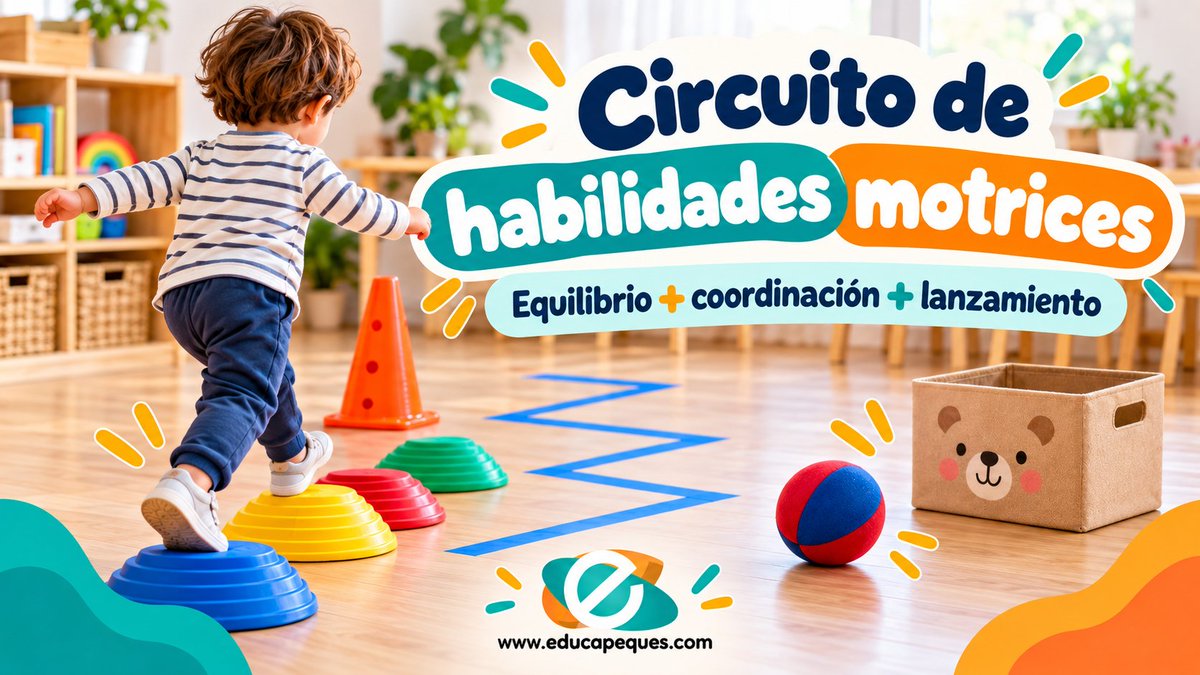 educapeques's tweet photo. Un circuito sencillo puede trabajar mucho más de lo que parece: equilibrio, coordinación, control corporal y lanzamiento. 🎯
Con cinta en el suelo, unas marcas y una pelota puedes adaptarlo fácilmente a casa o al aula.
👉 https://t.co/Sg06dU7O3V
#Motricidad #EducaciónInfantil https://t.co/g5GqO7unM9