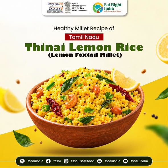 EastKvk's tweet photo. Give your everyday meal a millet twist with Thinai Lemon Rice! Made with foxtail millet, fresh lemon and crunchy roasted nuts, try this simple South Indian classic, packed with flavour.
#icar
#atari_zonevii
#cauimphal
#SHS2026
#SwachhtaHiSeva2026
@SwachhBharat
@SwachhBharatGov https://t.co/IOTfVAOVWm