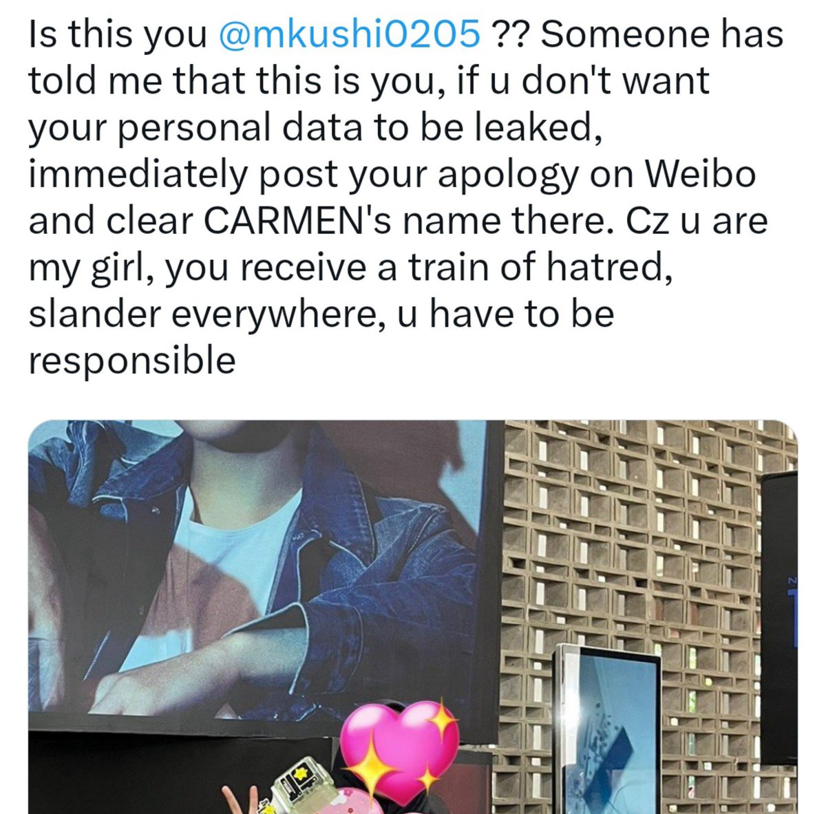 juun_nie's tweet photo. @hurtlersss C pasti kecewa punya fans yang melakukan doxxing dan d**th threats. https://t.co/labXReGCsJ