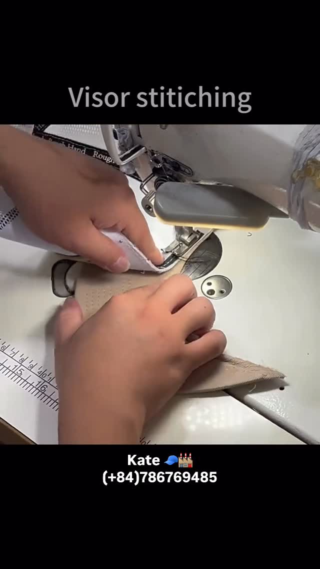 NurayACAR6's tweet photo. From idea to branded hat: our visor stitching process is where precision meets quality. Contact Kate for a free mockup and sample. https://t.co/w5uEebIF01
