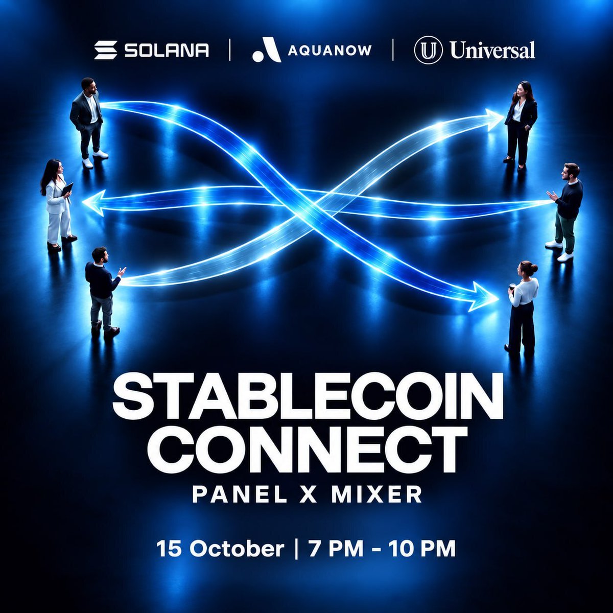 aquanow's tweet photo. 𝗦𝘁𝗮𝗯𝗹𝗲𝗰𝗼𝗶𝗻 𝗖𝗼𝗻𝗻𝗲𝗰𝘁: 𝗣𝗮𝗻𝗲𝗹 & 𝗠𝗶𝘅𝗲𝗿

On 15 Oct, Aquanow is co-hosting with @Universal_USDU and @solana 
(@SuperteamAE) for a panel on what's real, what's missing and what's next for stablecoins in the UAE, followed by a mixer.

15 Oct | 7:00 PM–10:00 PM

Register your interest:
https://t.co/iI19xMjkvC

#Stablecoins #DigitalAssets #UAE