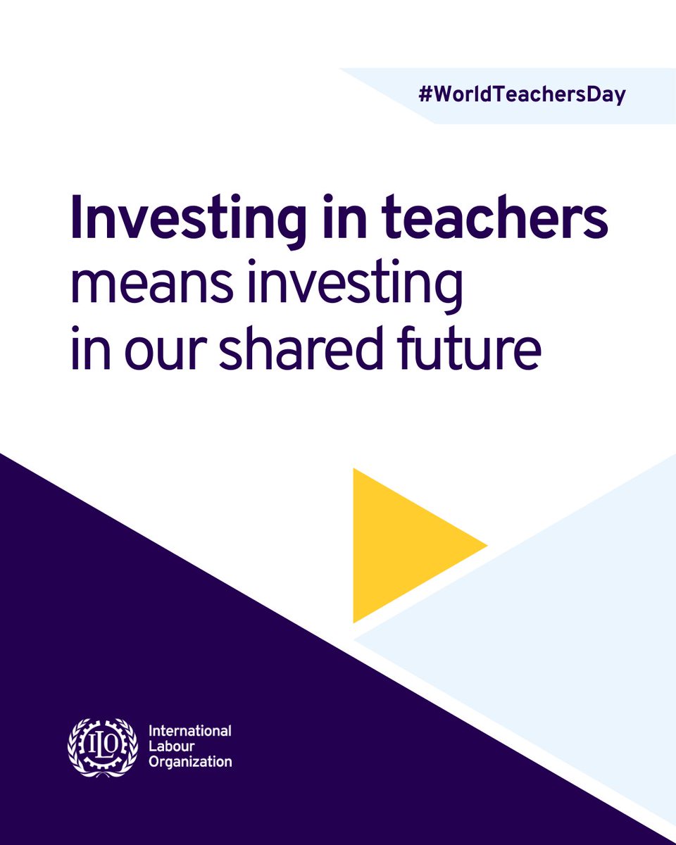 GilbertFHoungbo's tweet photo. Teachers shape the future of children, communities &amp; societies.

On #WorldTeachersDay, we recognize the importance of their status, working conditions and professional voice in advancing quality education, inclusion and #SocialJustice. https://t.co/oPQXvMCDbi