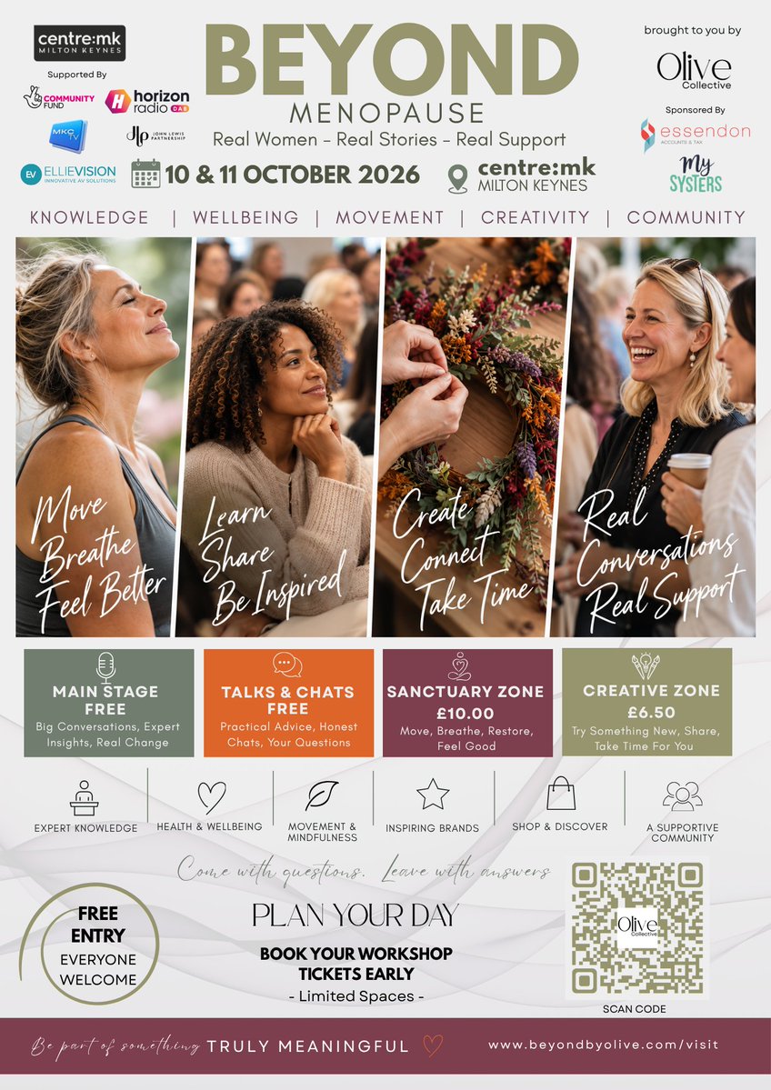 DestinationMK's tweet photo. 📢 NEW EVENT 📢
A all-new, two-day immersive event is coming to @centremk this weekend. 'Beyond Menopause' celebrates women, menopause, creativity, well-being and the power of change ☺️

✨ FREE ENTRY ✨ https://t.co/762iLZ8zWN