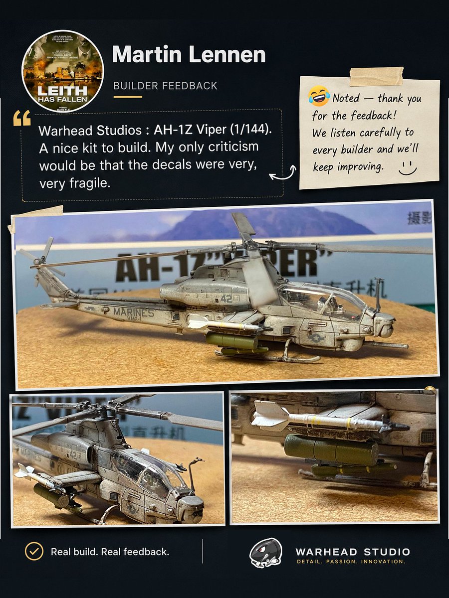 Warhead_Model's tweet photo. #144scale Martin Lennen’s AH-1Z Viper👏
https://t.co/RoRCN0dp0t

#warheadstudio #scalemodel #plasticmodel #ah1z #helicopter https://t.co/VXQSCHQry5
