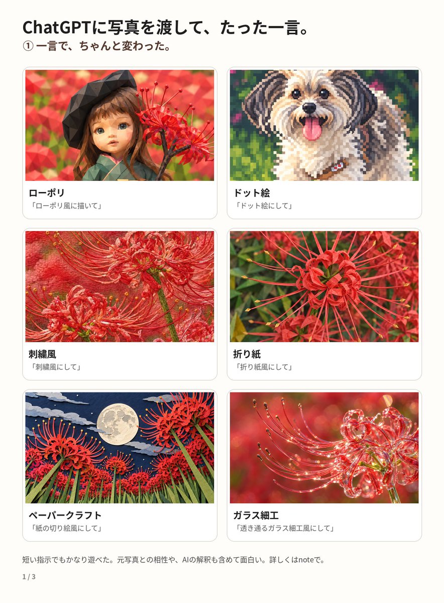 tkmi935's tweet photo. ChatGPTで
流行りの
写真加工やってみた！

加工後の全画面画像は、
プロフからnoteへ！

#ChatGPT #ChatGPT写真加工 https://t.co/pQVHtbZmLu