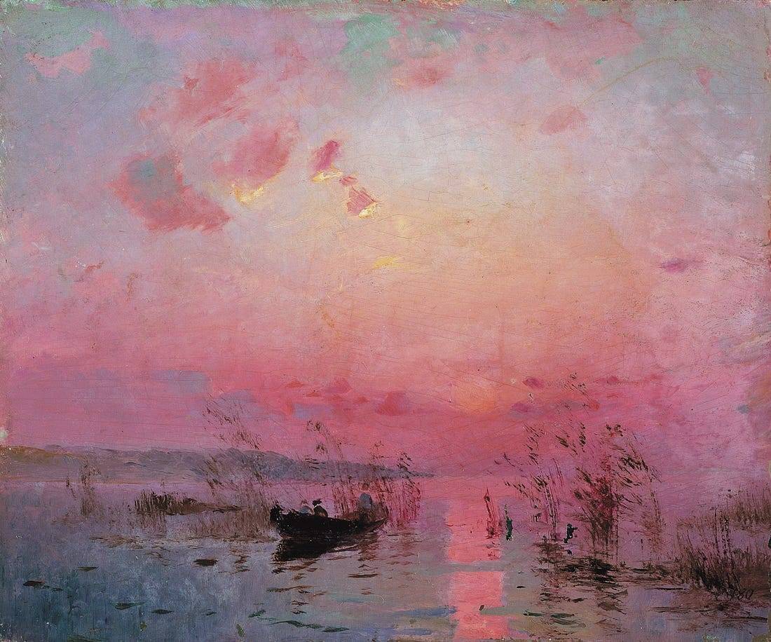 artenpedia's tweet photo. Serhii Vasylkivskyi - Sunset over the Lake (n.d.) https://t.co/Tk73V4fvRe