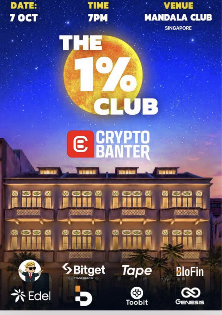 cryptomanran's tweet photo. Guest list for the Banter event in Singapore now CLOSED!

Venue capacity 350. Event responses 700. https://t.co/Iss5whV94G