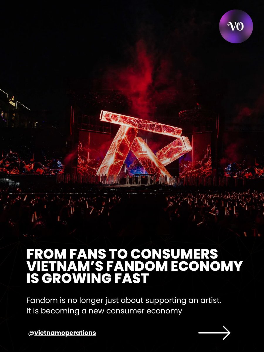 AfonsoCaroSousa's tweet photo. Vietnam’s fandom economy is becoming big business. Fans now spend beyond tickets on travel, hotels, F&amp;B, merchandise, transport and experiences. For brands, the question is: are you advertising to fans or becoming part of what they value? https://t.co/vX1kt3soVf