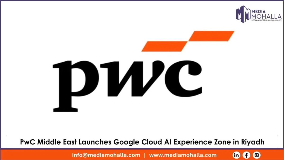 MediaMohalla's tweet photo. @PwC_Middle_East launches its @Google Cloud AI Experience Zone in Riyadh to help organisations across Saudi Arabia accelerate AI transformation.
Read more: https://t.co/Zd8fow8OJh
#PwC #GoogleCloud #AI #MediaMohalla https://t.co/mlnTD7BGBv