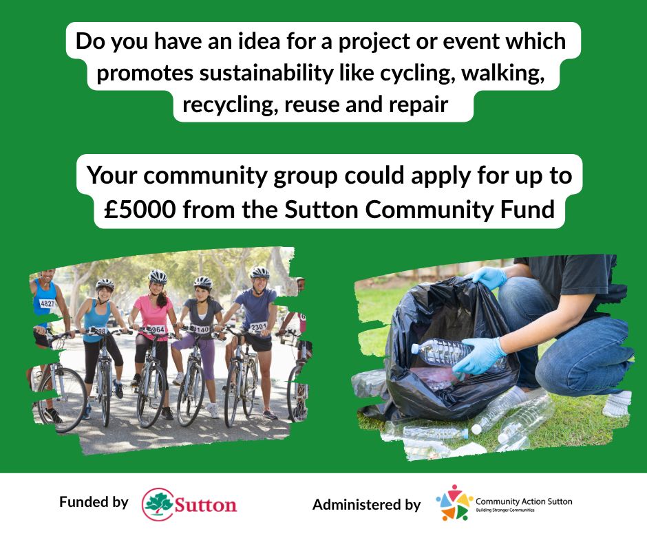 ComActionSutton's tweet photo. Is your community group looking for a small pot of money to run a community focused project that will benefit local residents?  

The Sutton Community Fund awards grants of up to £5000

Find out more 👉️  https://t.co/Y7K33dfjpw https://t.co/4HyGpPP1we