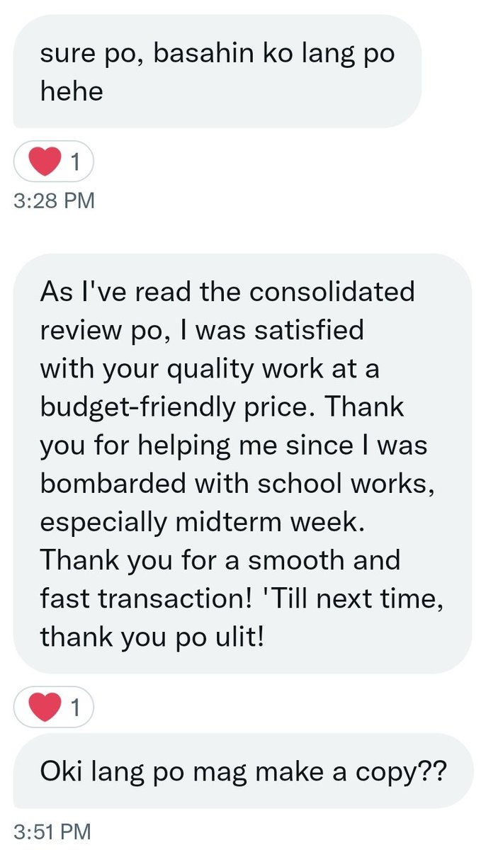 1909accomservic's tweet photo. LF Commissioner
Friendly rate
We have 50 percent discount! 

Another set of feedbacks from our clients!🧾 Thank you so much po💗

May available slots pa po, DM lang 

#acadcommission #AcademicSupport #commissionopen #thesis #poem #positionpaper  #acad #commstwt  #Lfcommissioner  #lfclient #Research thesis