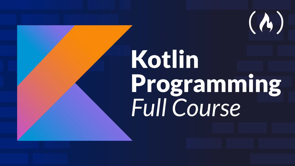freeCodeCamp's tweet photo. The Kotlin programming language is used for Android apps, backend services, and cross-platform development.

In this course, you'll learn modern Kotlin from the basics through async programming.

It covers functions, collections, OOP, generics, coroutines, Flows, and reactive streams. 

https://t.co/xMDMZlmpcB