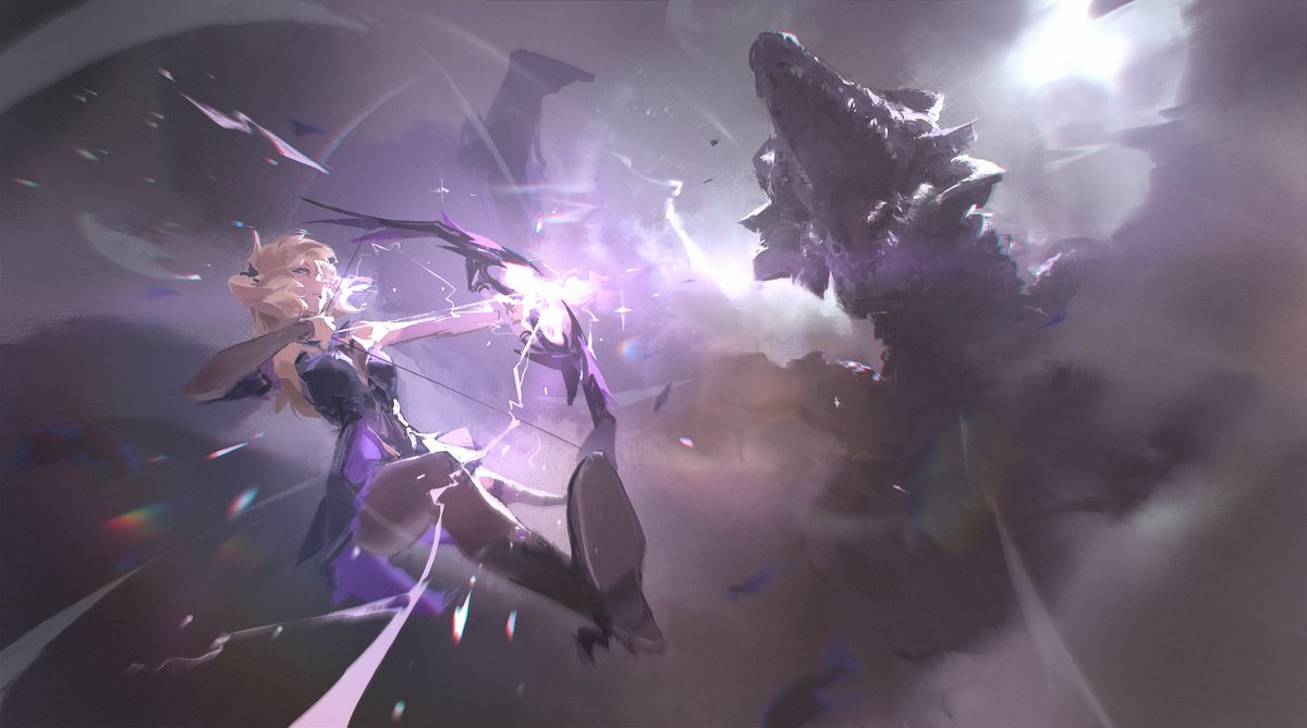 Tori_illust's tweet photo. Fischl commission 🐉 https://t.co/8tEUsvURCm