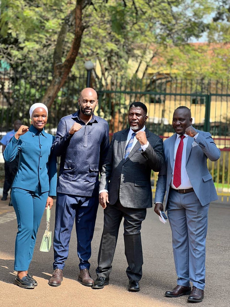 DavidLRubongoya's tweet photo. At City Hall Court earlier, we checked on our comrades Buwembo Habib, Lubega Obed Reign, and the others with whom they were arrested yesterday. Having been heavily assaulted and pepper sprayed, they've been temporarily freed on medical grounds after being referred by City Hall Clinic to Lubaga Hospital for X-ray and other medical examinations. They're of strong spirits. Supporting @NUP_Ug is not a crime!
