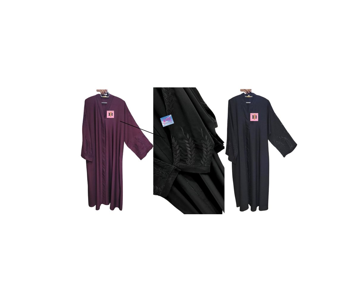 SpMasoom's tweet photo. Elegant Embroidered Bazu Abaya by AMH Abaya Hub | Front Open | Premium Nida Stuff | Steel Buttons &amp; Sleeve Embroidery | Length 56 | Chest 24 | Without Stoller | Rs.4500 | DC Rs.300 Advance | 4% Govt Tax on COD. #AMHAbayaHub #Abaya #EmbroideredAbaya #NidaFabric #PakistaniAbaya https://t.co/q90UeYDM5b