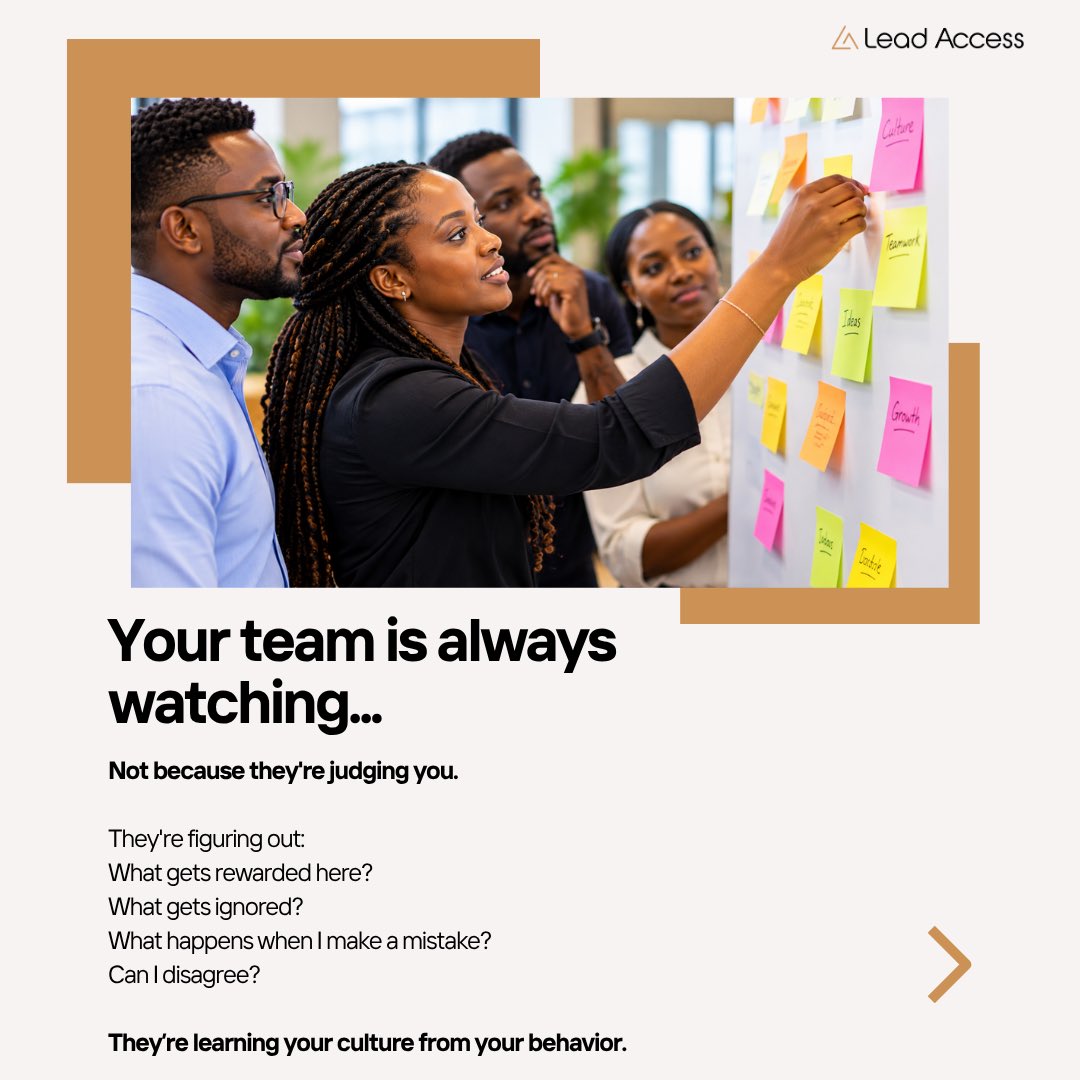 leadaccessnow's tweet photo. A strong company culture doesn’t happen by accident.

What kind of culture are you building?

Looking to strengthen your organisation and its people? 
Contact us through our website. Link in bio.

#LeadershipLens #CompanyCulture #Leadership #WorkplaceCulture #LeadAccess https://t.co/p5ml2ZHb74