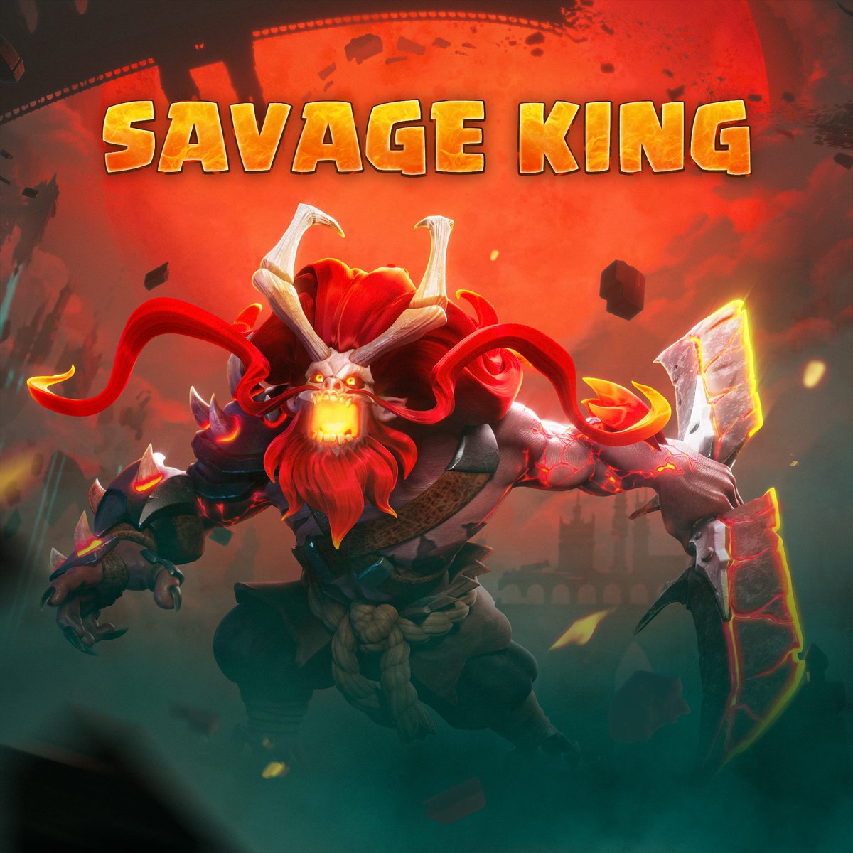 ClashofClans's tweet photo. The Goblins twisted his kingdom, so he turned Savage! Meet the Savage King. https://t.co/xdKriiMftY