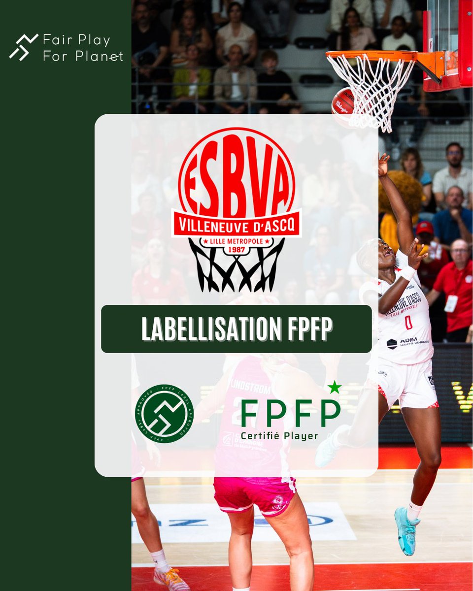 FairPlay4Planet's tweet photo. L’ @ESBVALM obtient le label #FairPlayForPlanet avec un score de 53,85/100 !🏀🌱

Soutenu par le partenaire de la @basketlfb  @mgenetvous, le club devient ainsi le 4e club de la ligue à obtenir le #LabelFPFP !

Félicitations à toute l’équipe de l’#ESBVALM pour cet engagement ! 👏 https://t.co/B4YsVlLOIw