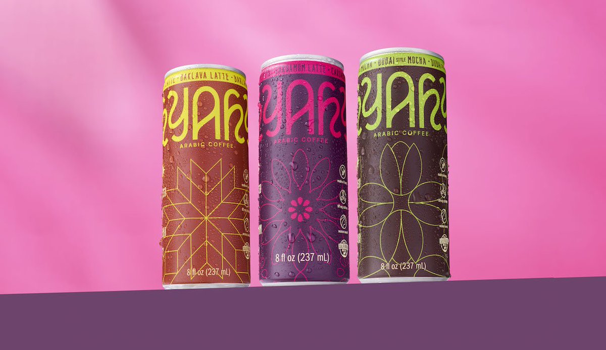 RotliwalaSakhi's tweet photo. two F&B launches that caught my eye recently: 
An Iraqi family recipes Coffee brand, Yah Yah Yah launches in Denver, and a Korean-inspired botanicals in a canned drink, EVIRON in the UAE. Both of these brands have different stories but same challenge of launching their cultural story to a new market. That's where things get interesting, how would the locals fit with these products? Will people understand from the packaging itself? and many more questions. Design is where those answers become visible. So, for a good branding, it doesn't just tell your story, but also translates it.