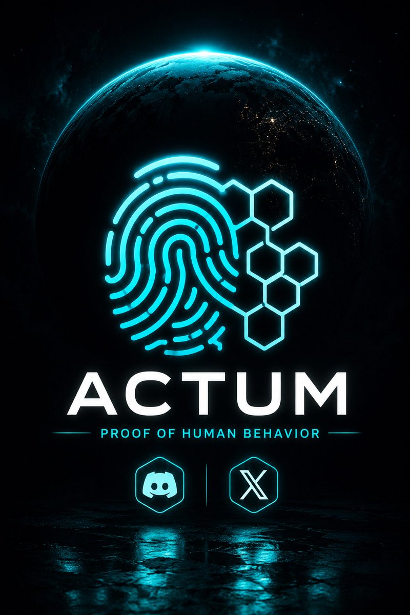 BlessedMO700's tweet photo. ACTUM — Proof of Human Behavior
In a world full of bots, Actum verifies what matters: real human behavior.
Not just clicks. Real actions. Real humans.
The future of proof is human.
Join the movement:
Discord | X
@Actum_AI @Actum_system #POHA #ProofOfHuman #Actum https://t.co/Eahlu7x0eV