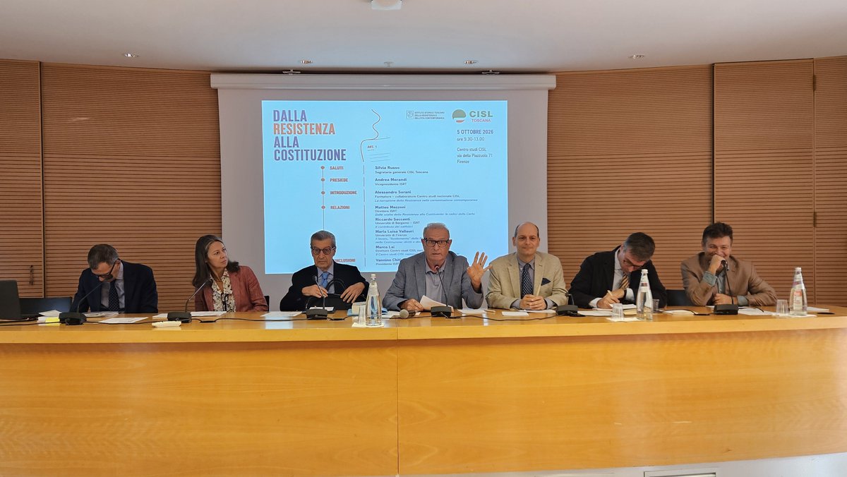 CislToscana's tweet photo. “Dalla Resistenza alla Costituzione”: al Centro studi @CislNazionale il Consiglio generale #CislToscana riunito, in collaborazione con l'Istituto storico toscano della Resistenza. Ripercorrere le radici storiche, sociali e valoriali della Costituzione per costruire il futuro. https://t.co/pDS5PB9wAC
