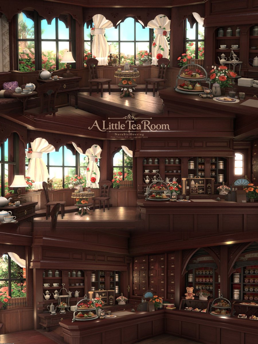 sieastray's tweet photo. A Little Tea Room🫖

Sハウスに英国風ティールームを作らせて頂きました

#NoraSieHousing
#FF14ハウジング https://t.co/ht5AwJvEKC