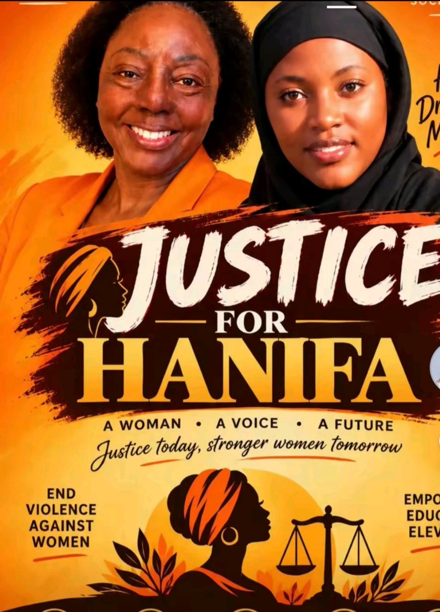 WogemU's tweet photo. Justice for @Hanifa is justice for every woman and girl who has suffered #violence , been silenced, or denied justice. We must refuse to normalise #GBV . We must speak up, demand accountability, and build communities where #women live with dignity and safety. 

#JusticeForHanifa https://t.co/eYtGaSFary