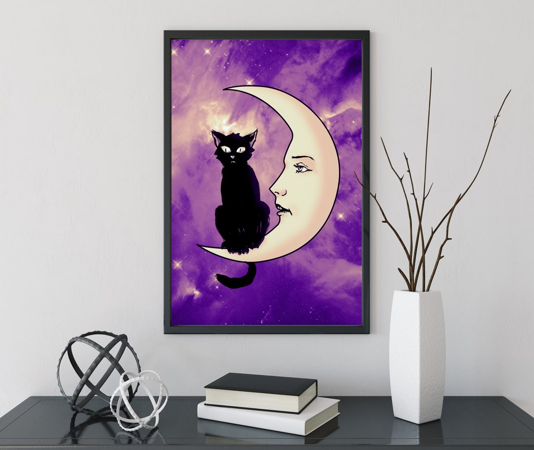 SerenitySpaGift's tweet photo. La Luna Cat Card Moon Print, No Frame by Printagrams www.etsy.com/listing/714937144/la-luna-cat-card-moon-print-no-frame?ref=rss #CatArt #MoonPrint #EtsyFinds #PrintArt #CatLovers https://t.co/Pp6e76gBY2