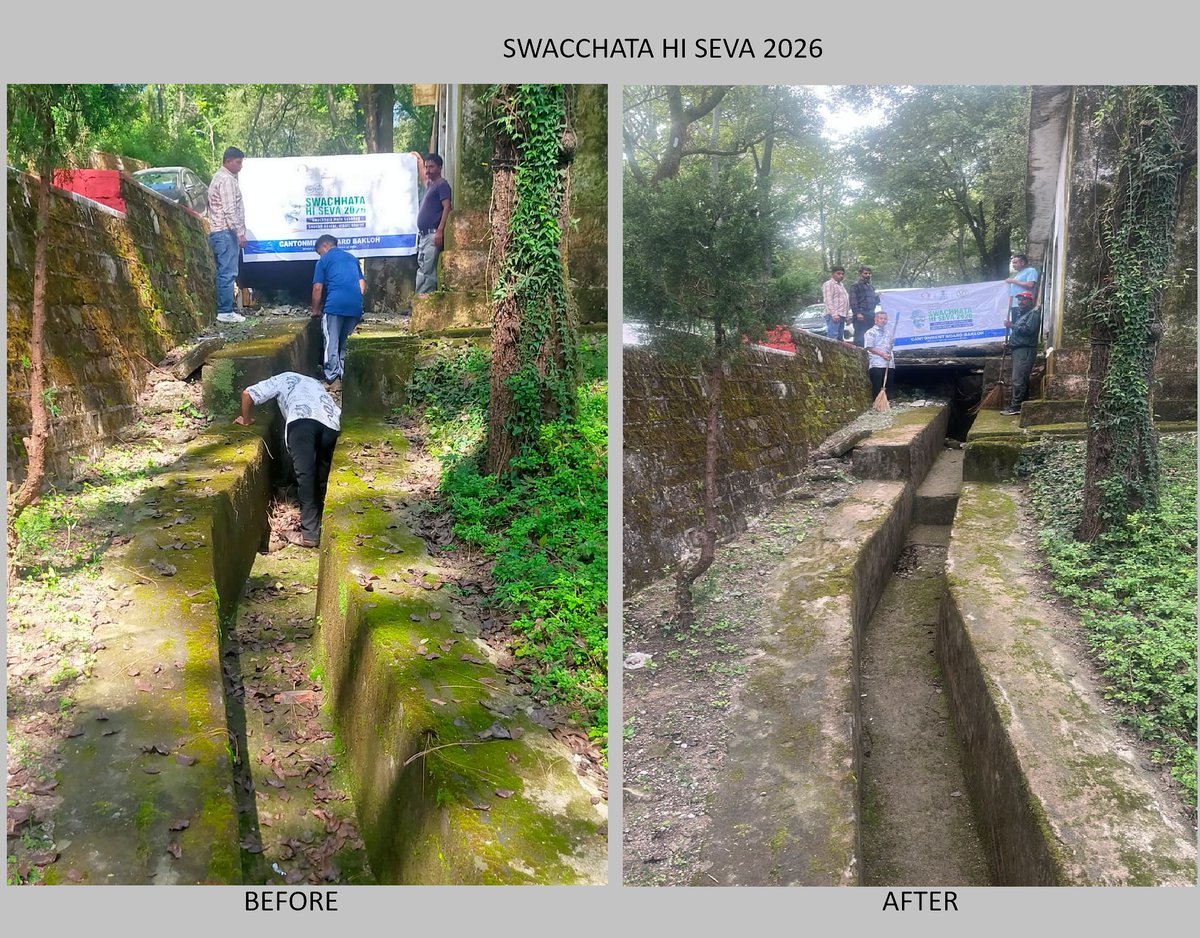 CBBakloh's tweet photo. A cleanliness drive was organised near Office area of Cantonment Board Bakloh
Together, let us contribute towards a cleaner and greener Bakloh. 📷📷
#SHS2026 #SwachhataHiSeva2026 Swachh Bharat Urban Ministry of Housing and Urban Affairs @MoJSDDWS Ministry of Defence, India #nidem https://t.co/l1Fml1gxEN