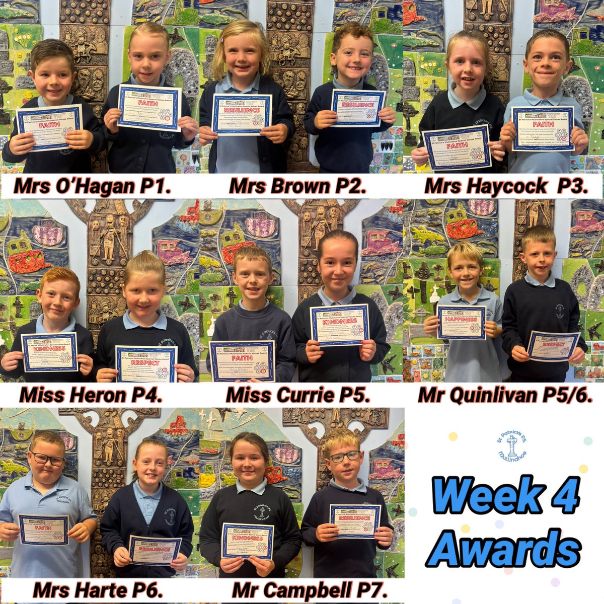StPatricks15's tweet photo. 🌟 Congratulations to all this week’s award winners. 👏🏼
Pupils from all our classes were recognised for demonstrating our school values of ~ Respect, Resilience, Kindness, Honesty, Happiness and Faith every day.
We are very proud of you. 🏆
#Mullinahoe #SchoolValues #AwardWinners https://t.co/R2keyTSUzJ