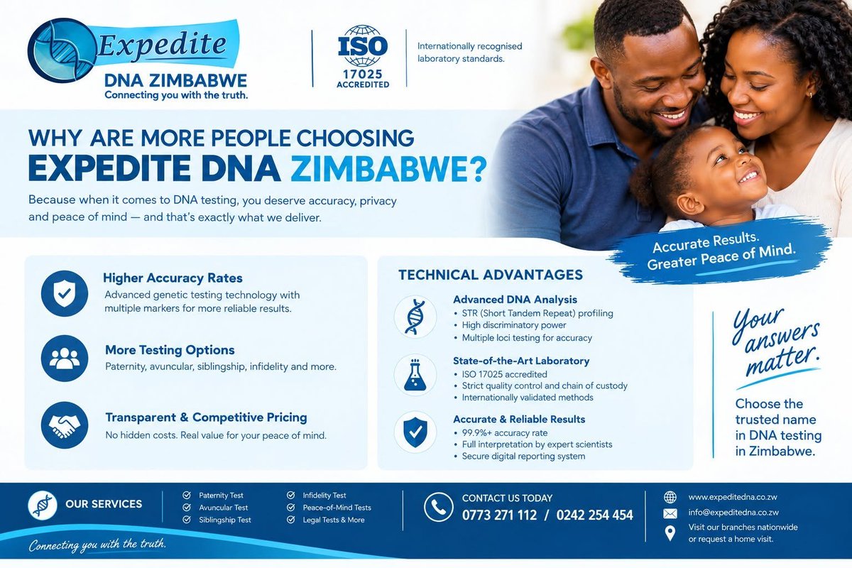 ExpediteDna's tweet photo. The weather may be cool, but some questions can keep your mind wide awake…
“Is he really the father?” 🤔
“Am I supporting the right child?”
“Can I finally have peace of mind?” Visit us today at EXPEDITE DNA ZIMBABWE for a peace of mind DNA test https://t.co/24X9SnbTcQ