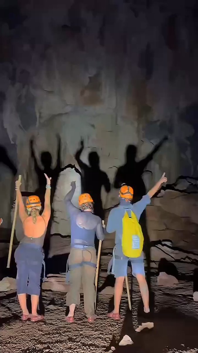 DRILLOIL's tweet photo. Cave exploring with Arem, but the soul stays on the dance floor. Trekking sounds exhausting until it’s this much fun at Hang Kling. https://t.co/9o9h4XPYIN